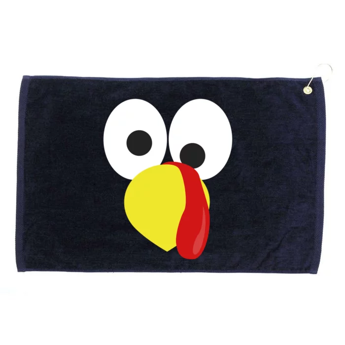 Funny Turkey Face Funny Gift Thanksgiving Autumn Fall Gift Grommeted Golf Towel