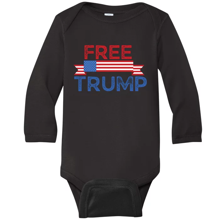 Free Trump, Free Donald Trump Republican Support Baby Long Sleeve Bodysuit