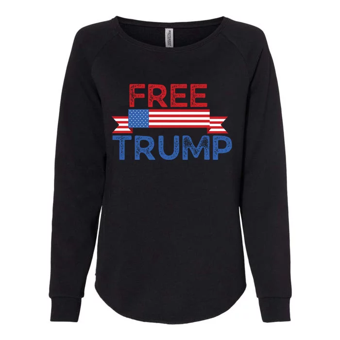 Free Trump, Free Donald Trump Republican Support Womens California Wash Sweatshirt