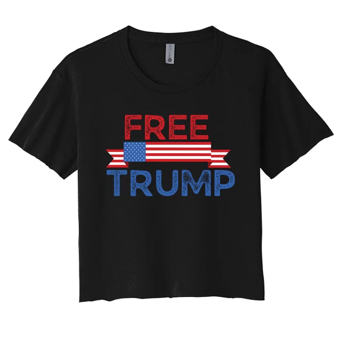 Free Trump, Free Donald Trump Republican Support Women's Crop Top Tee