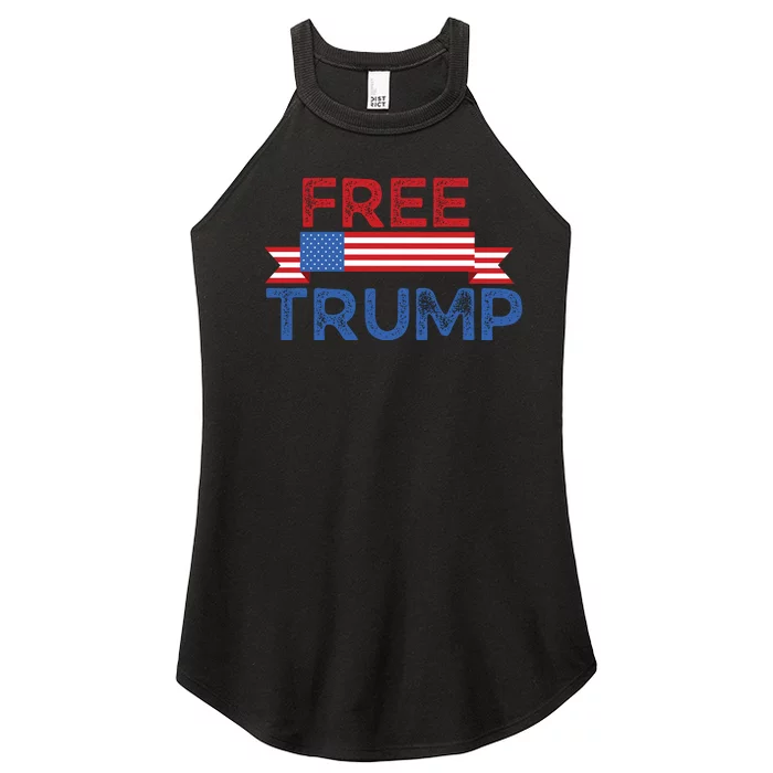 Free Trump, Free Donald Trump Republican Support Women’s Perfect Tri Rocker Tank