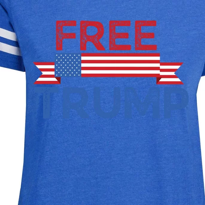 Free Trump, Free Donald Trump Republican Support Enza Ladies Jersey Football T-Shirt