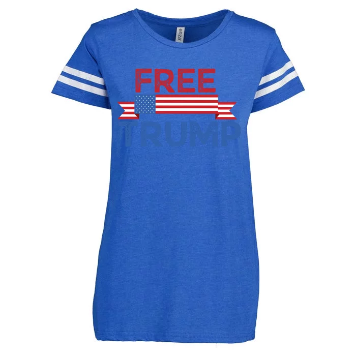 Free Trump, Free Donald Trump Republican Support Enza Ladies Jersey Football T-Shirt