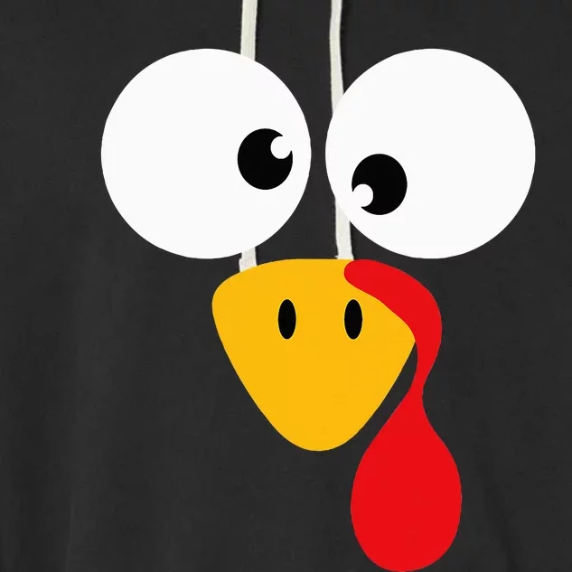 Funny turkey face for thanksgiving family costume Garment-Dyed Fleece Hoodie