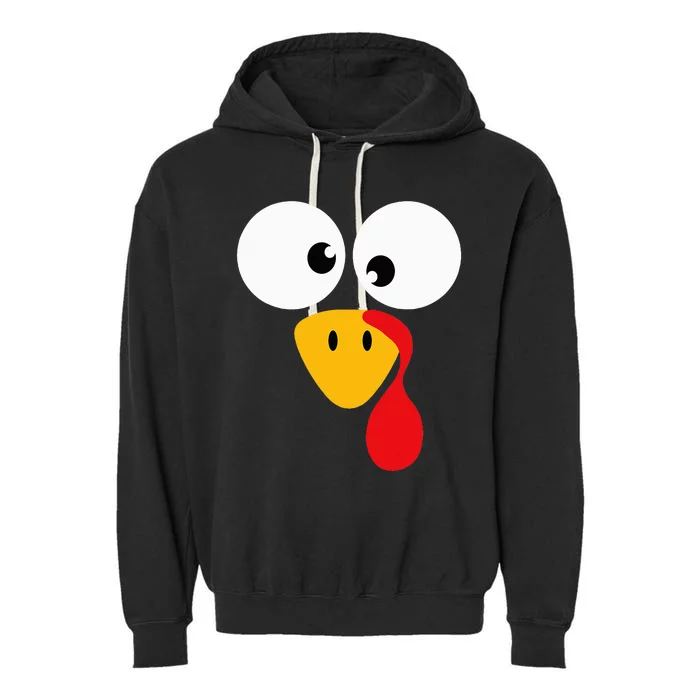 Funny turkey face for thanksgiving family costume Garment-Dyed Fleece Hoodie