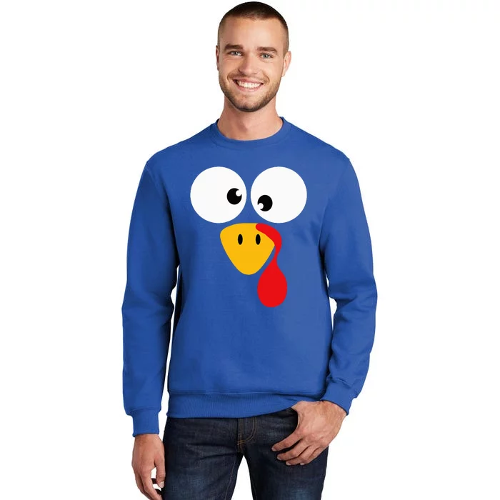 Funny turkey face for thanksgiving family costume Sweatshirt