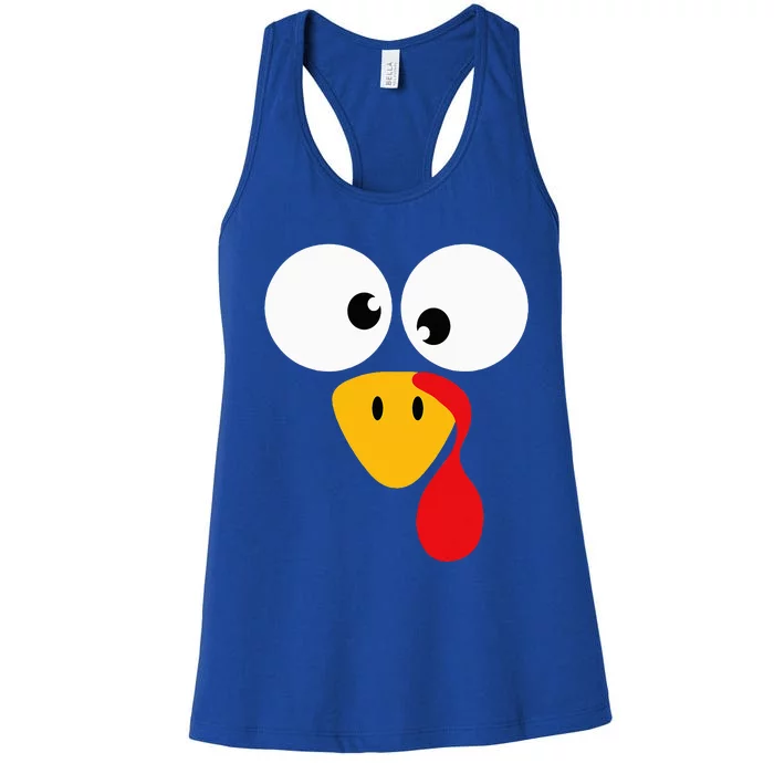 Funny turkey face for thanksgiving family costume Women's Racerback Tank