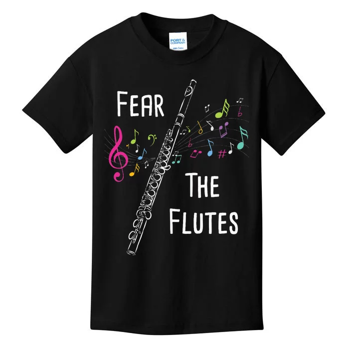 Fear The Flutes Flute Player Flutist Marching Band Music Kids T-Shirt