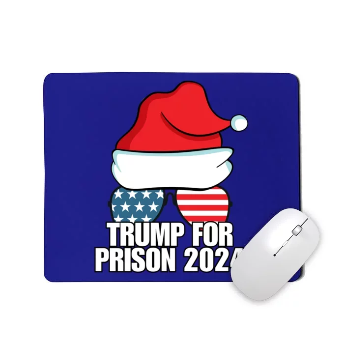 Funny Trump For Prison 2024 Sunglasses Usa Flag Christmas Gift Mousepad