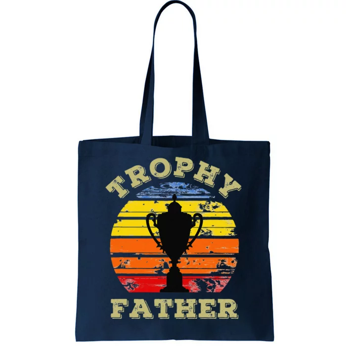 Funny Trophy Father Husband Dad Vintage Sunset Fathers Day Tote Bag