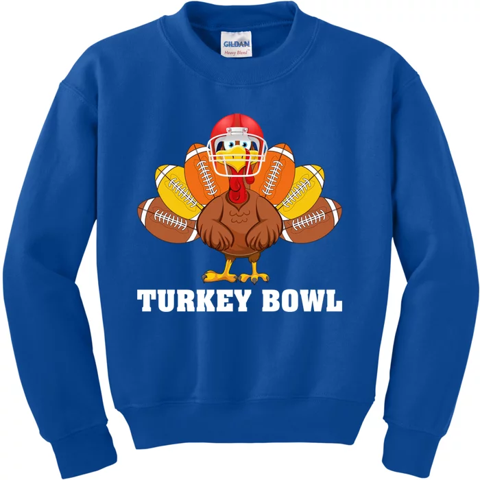 Funny Turkey Football Thanksgiving Turkey Bowl Gift Kids Sweatshirt