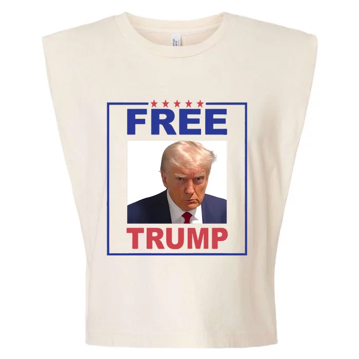 Free Trump Funny Trump Not Guilty Garment-Dyed Women's Muscle Tee