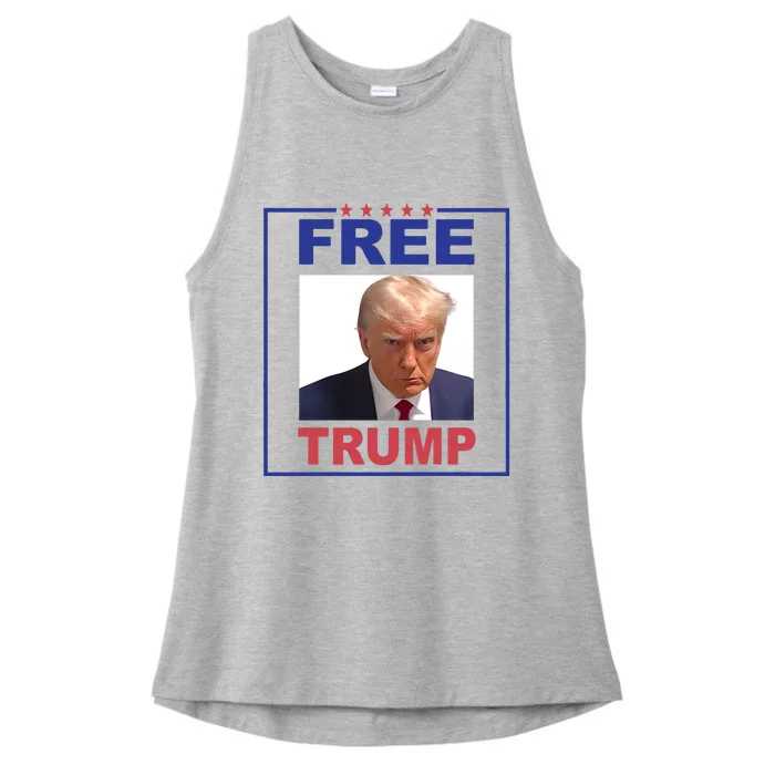 Free Trump Funny Trump Not Guilty Ladies Tri-Blend Wicking Tank