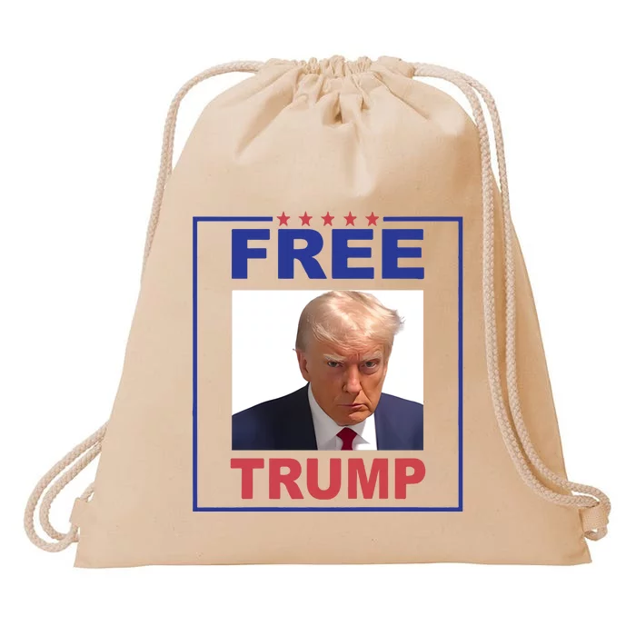 Free Trump Funny Trump Not Guilty Drawstring Bag