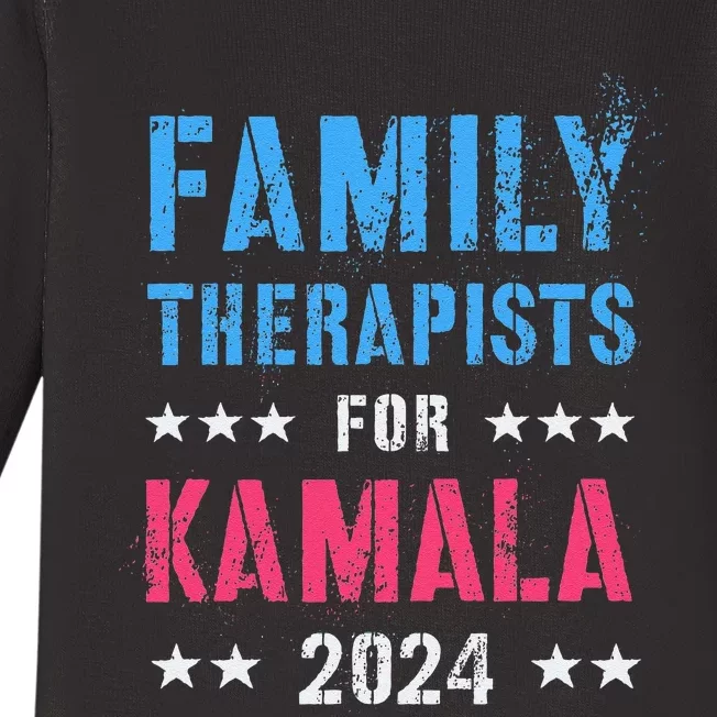 Family Therapists For Kamala 2024 47th Grab Him By Ballot Baby Long Sleeve Bodysuit