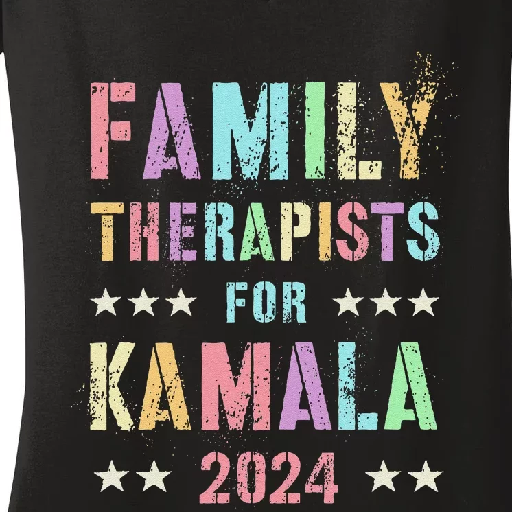 Family Therapists For Kamala 2024 47th IM Speaking Women's V-Neck T-Shirt