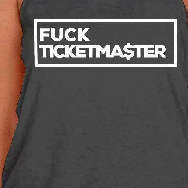 Fuck Ticketma$Ter Women's Knotted Racerback Tank