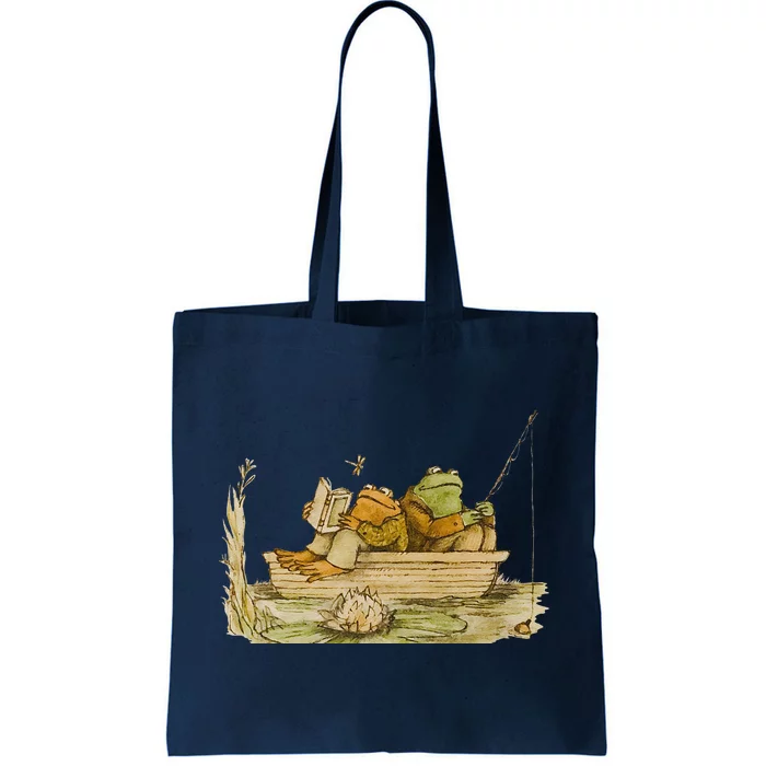 Frog & Toad Fishing Vintage Classic Book Frog Reading Book Tote Bag