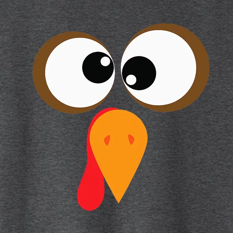 Funny Turkey Family Thanksgiving Turkey Face Friendsgiving Women's Crop Top Tee