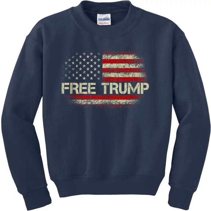 Free Trump, Free Donald Trump 2024 Kids Sweatshirt