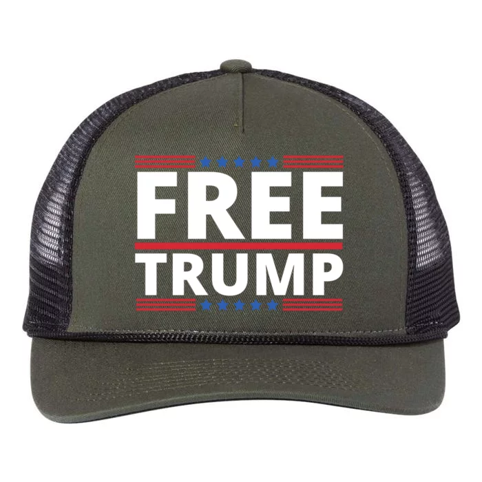 Free Donald Trump Republican Support Retro Rope Trucker Hat Cap