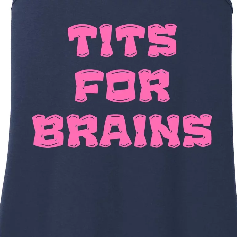 Funny Tits For Brains Sarcasm Saying Ladies Essential Tank