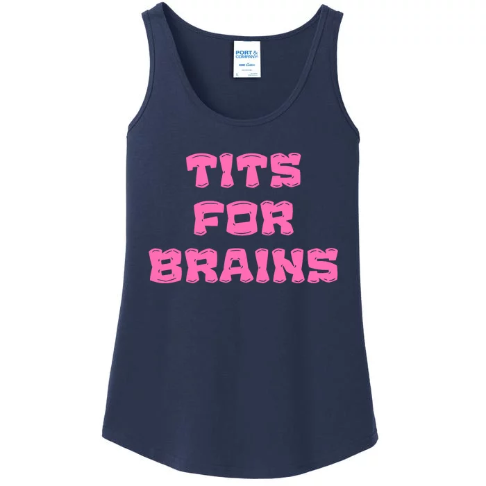 Funny Tits For Brains Sarcasm Saying Ladies Essential Tank