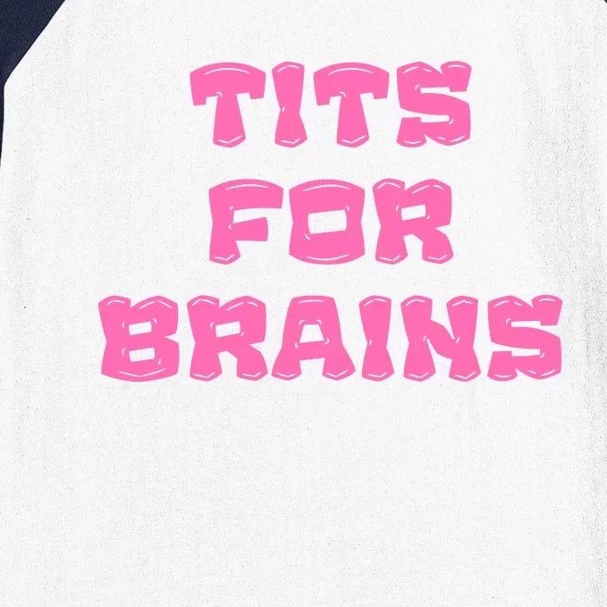 Funny Tits For Brains Sarcasm Saying Baseball Sleeve Shirt