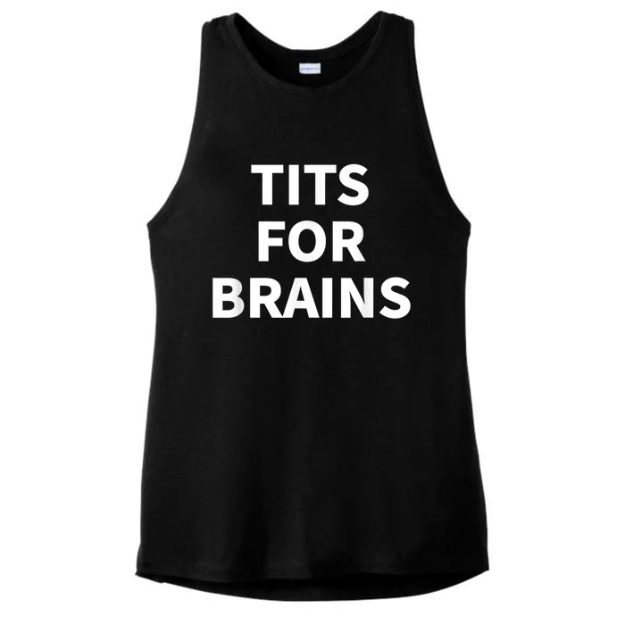 Funny Tits For Brains Sarcasm Saying Feminist Ladies Tri-Blend Wicking Tank