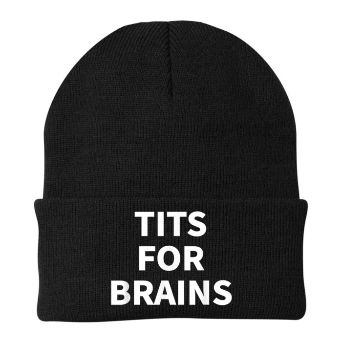 Funny Tits For Brains Sarcasm Saying Feminist Knit Cap Winter Beanie