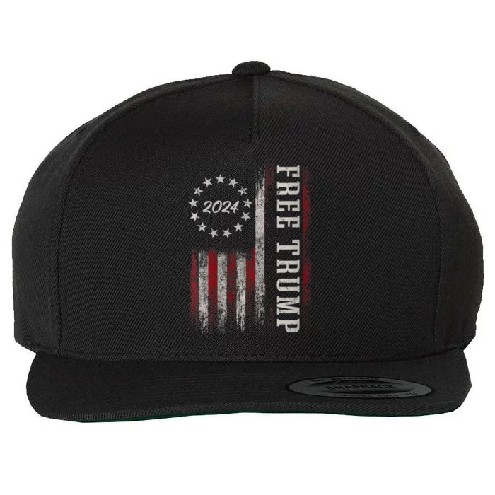 Free Trump, Free Donald Trump 2024 Wool Snapback Cap