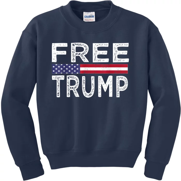 Free Trump, Free Donald Trump 2024 Kids Sweatshirt