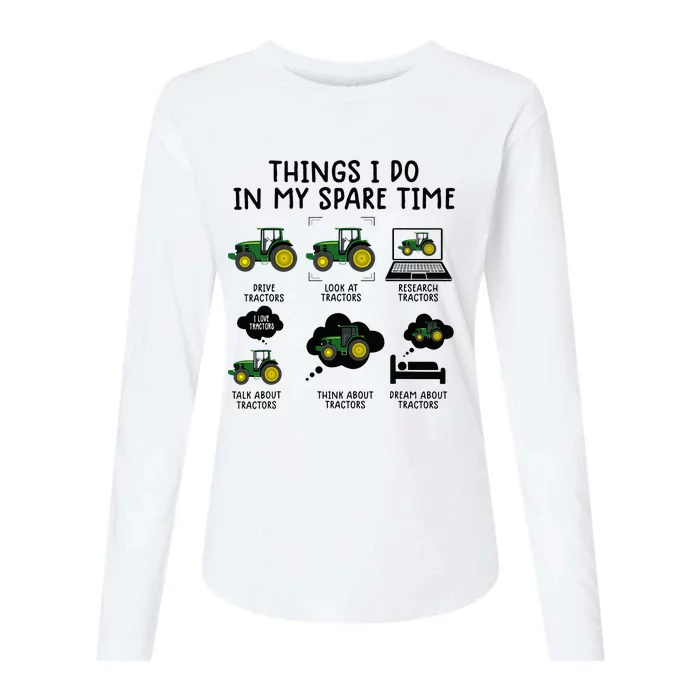 Funny Tractor Farming For Kids Farmer Womens Cotton Relaxed Long Sleeve T-Shirt