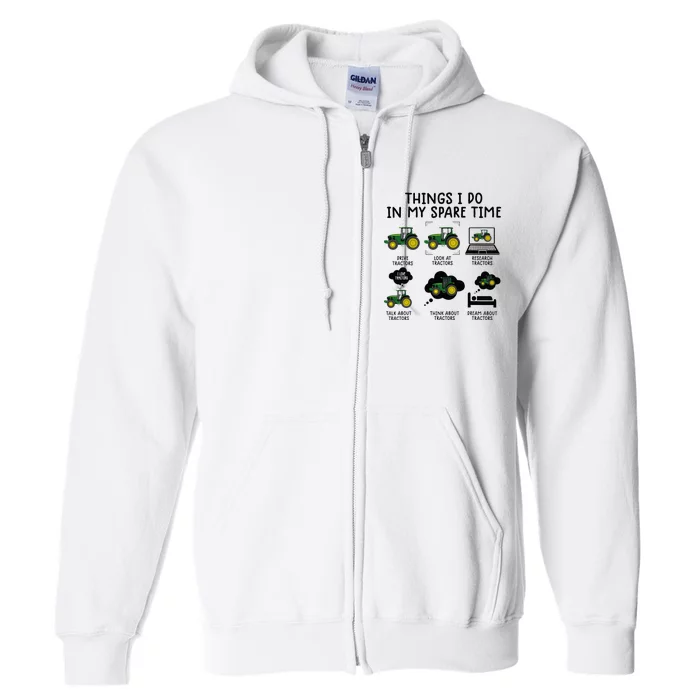 Funny Tractor Farming For Kids Farmer Full Zip Hoodie