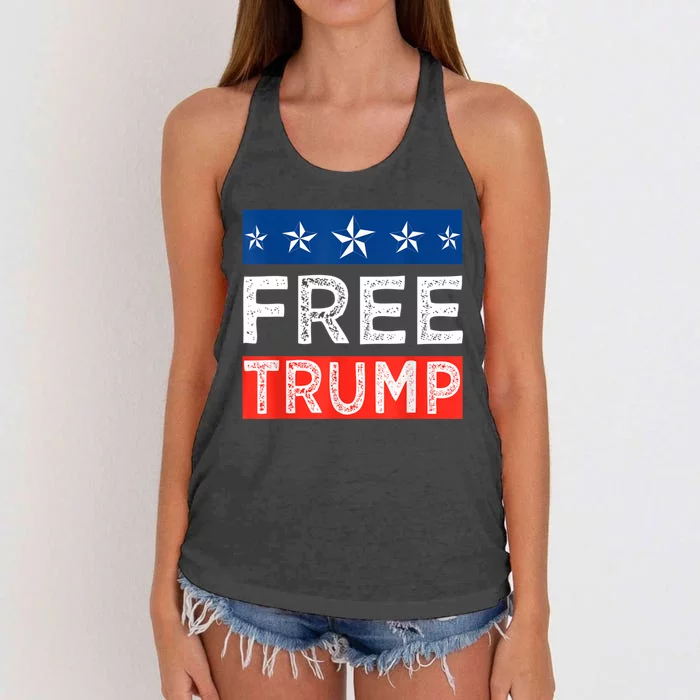 Free Trump, Free Donald Trump 2024 Women's Knotted Racerback Tank