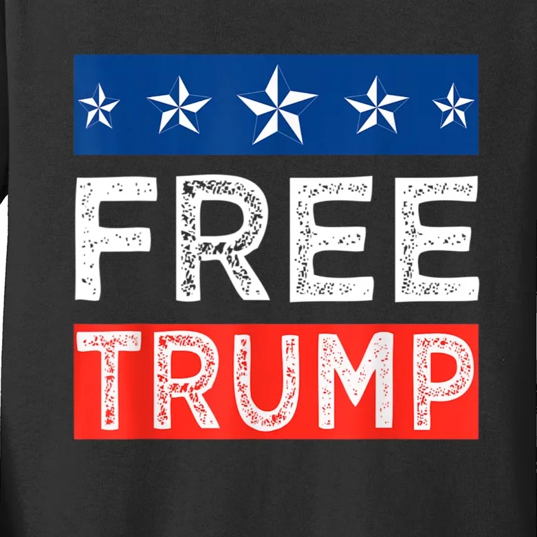 Free Trump, Free Donald Trump 2024 Kids Long Sleeve Shirt