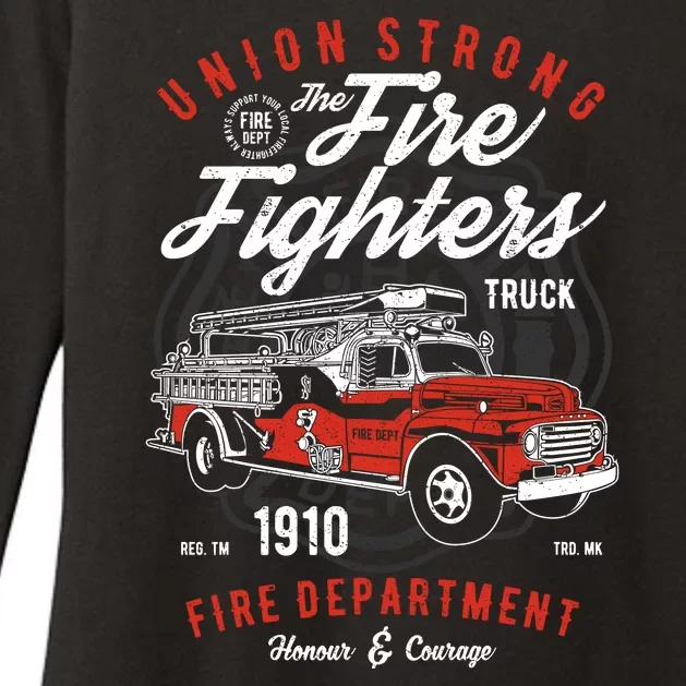 Firefighters Truck Fire Fepartment Womens CVC Long Sleeve Shirt