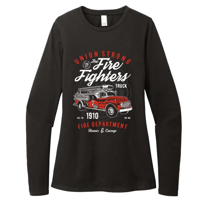 Firefighters Truck Fire Fepartment Womens CVC Long Sleeve Shirt