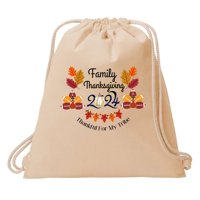 Family Thanksgiving Drawstring Bag