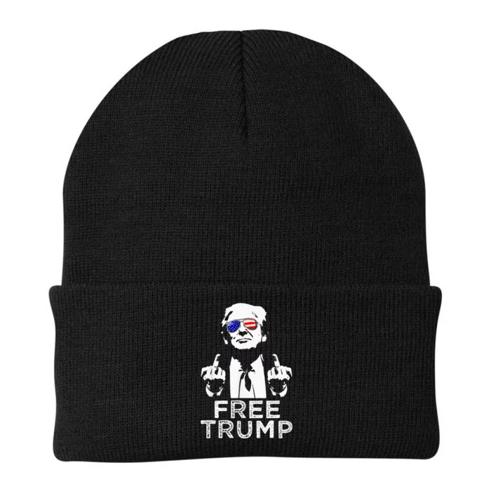 Free Trump Free Donald Trump 2024 Pullover Hoodie Knit Cap Winter Beanie