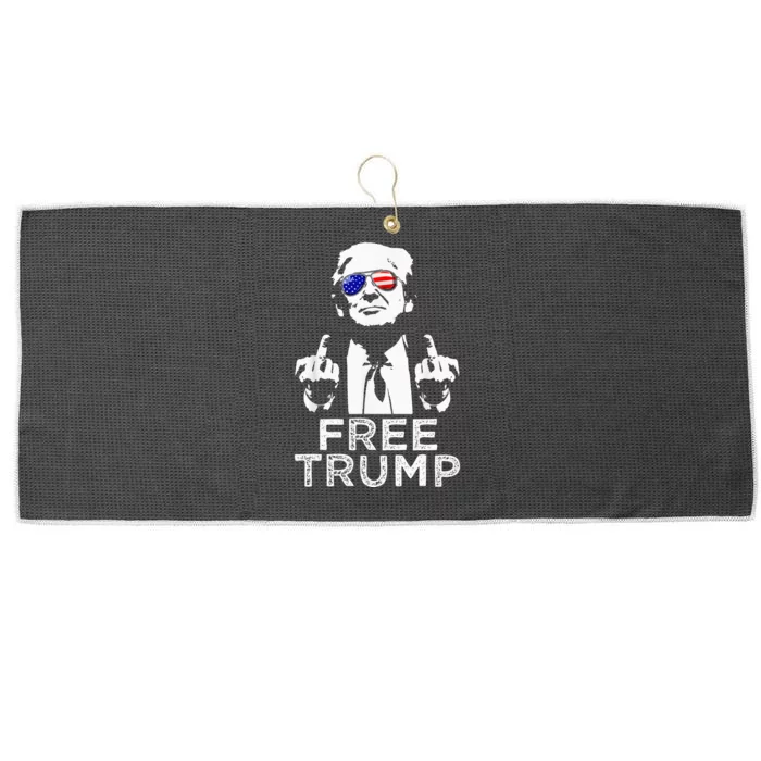 Free Trump Free Donald Trump 2024 Pullover Hoodie Large Microfiber Waffle Golf Towel