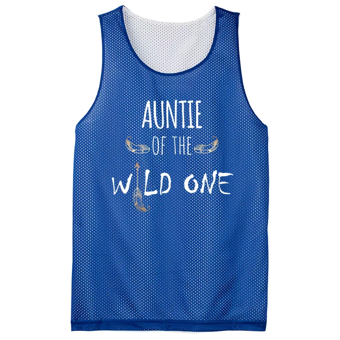 Funny T For Best Aunt Auntie Of The Wild One Cute Gift Mesh Reversible Basketball Jersey Tank