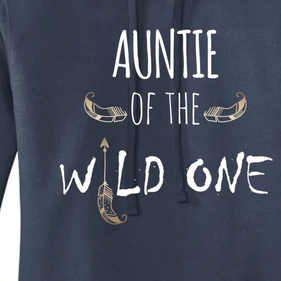 Funny T For Best Aunt Auntie Of The Wild One Cute Gift Women's Pullover Hoodie