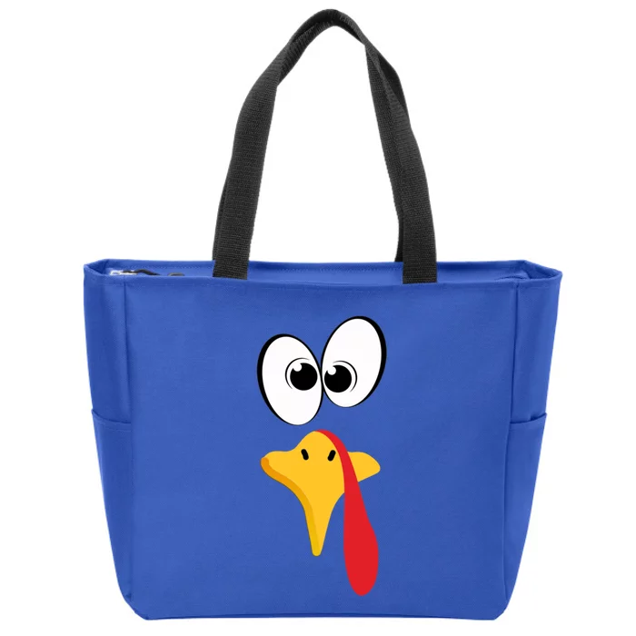 Funny Turkey Face Gift Zip Tote Bag