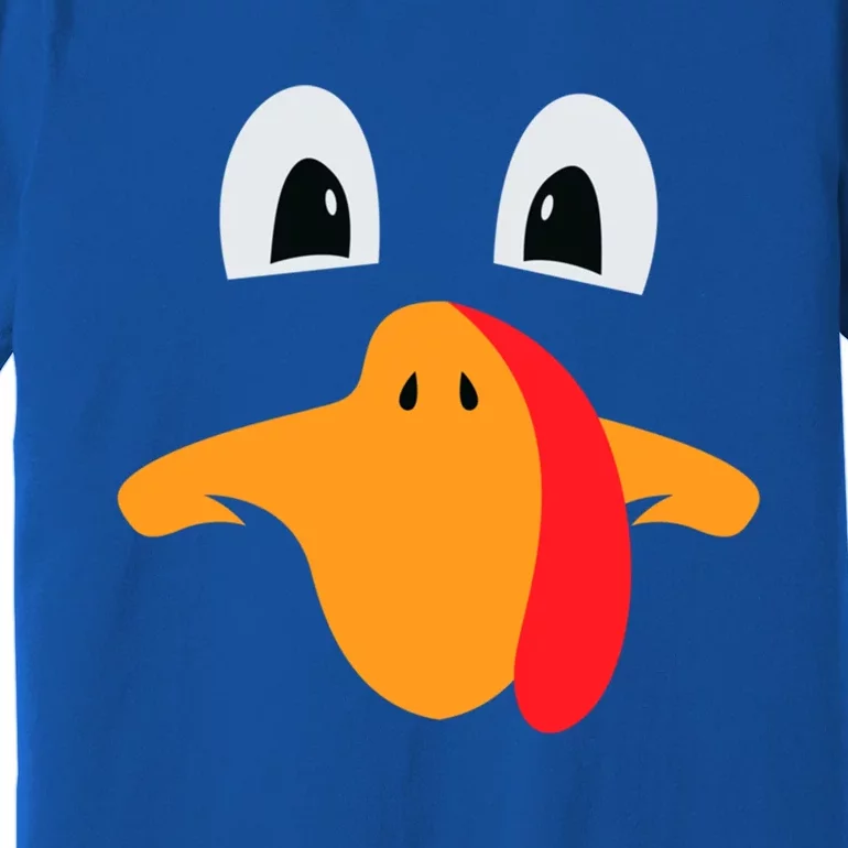 Funny Turkey Face Thanksgiving Day Costume Harvest Festival Gift Premium T-Shirt