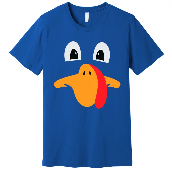 Funny Turkey Face Thanksgiving Day Costume Harvest Festival Gift Premium T-Shirt