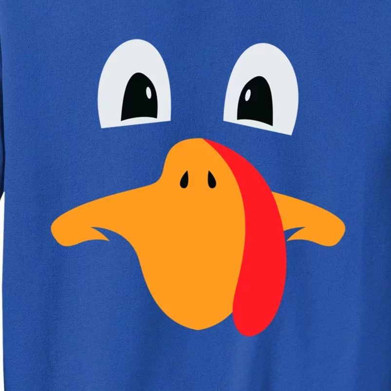 Funny Turkey Face Thanksgiving Day Costume Harvest Festival Gift Tall Sweatshirt