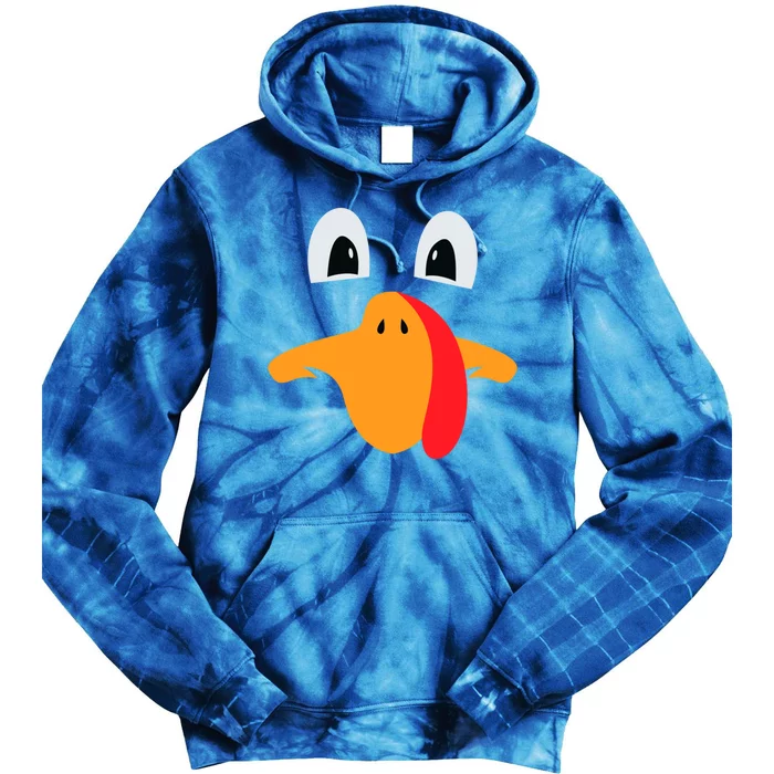 Funny Turkey Face Thanksgiving Day Costume Harvest Festival Gift Tie Dye Hoodie