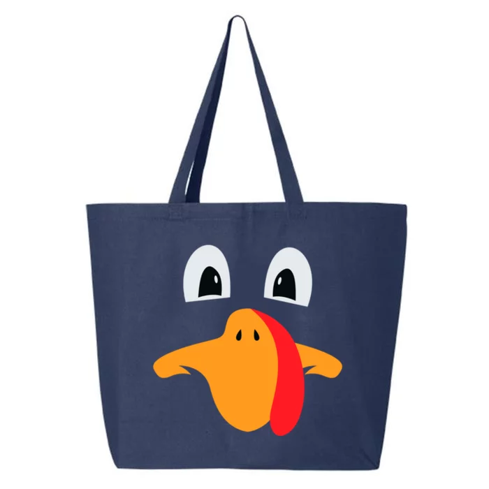 Funny Turkey Face Thanksgiving Day Costume Harvest Festival Gift 25L Jumbo Tote