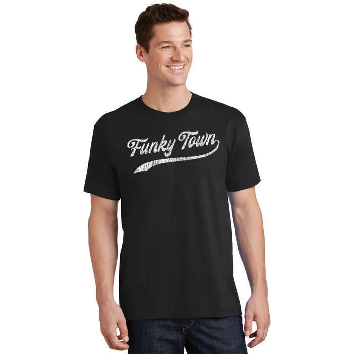 FUNKY TOWN Fort Worth TX Baseball Style Design With Details T-Shirt